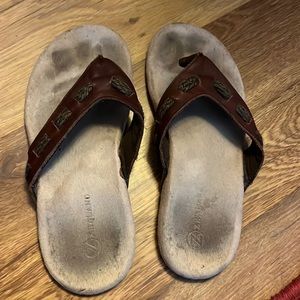 Zealand flip flops. Leather